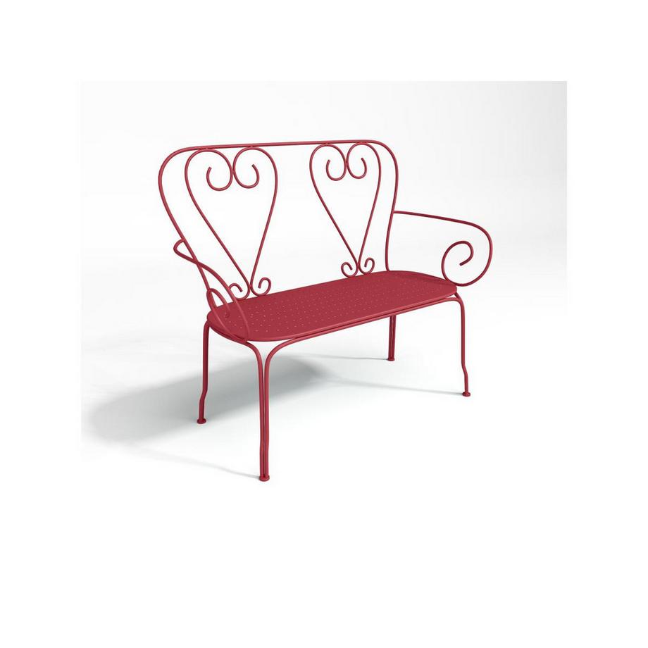 Gartenbank Herzkönigin - Metall in Eisenoptik - Terracotta - GUERMANTES von MYLIA