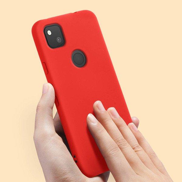 Avizar  Coque Google Pixel 4A Soft Touch Rouge 