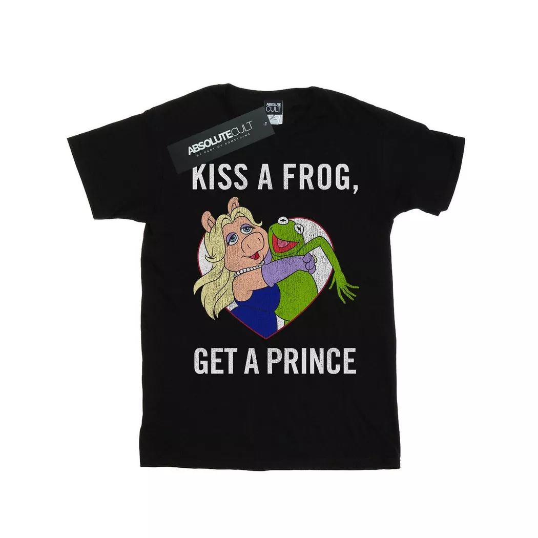 Disney - The Muppets Kiss A Frog TShirt, für Damen, Schwarz, Größe XL