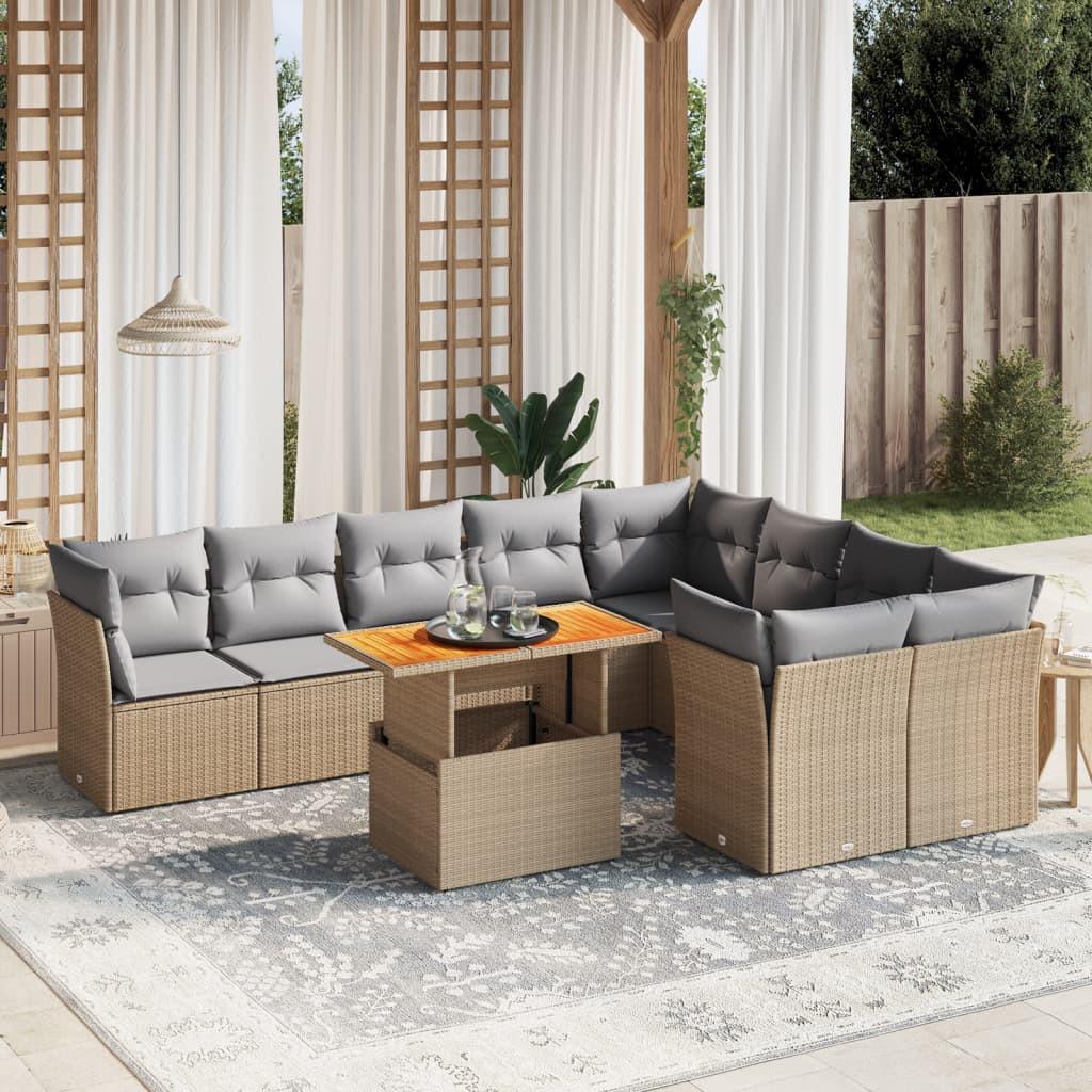 VidaXL Ensemble de canapés de jardin rotin synthétique  