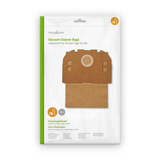 Nedis Sac d'aspirateur | 10 pcs. | Papier | Le plus vendu pour : Vorwerk Tiger VK 250 | Couleur marron  