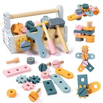 Boîte à outils jouets pour enfants à partir de 2 3 4 ans jouets en bois jouets pour enfants boîte à outils jeux d'apprentissage à partir de 3 ans outil enfants