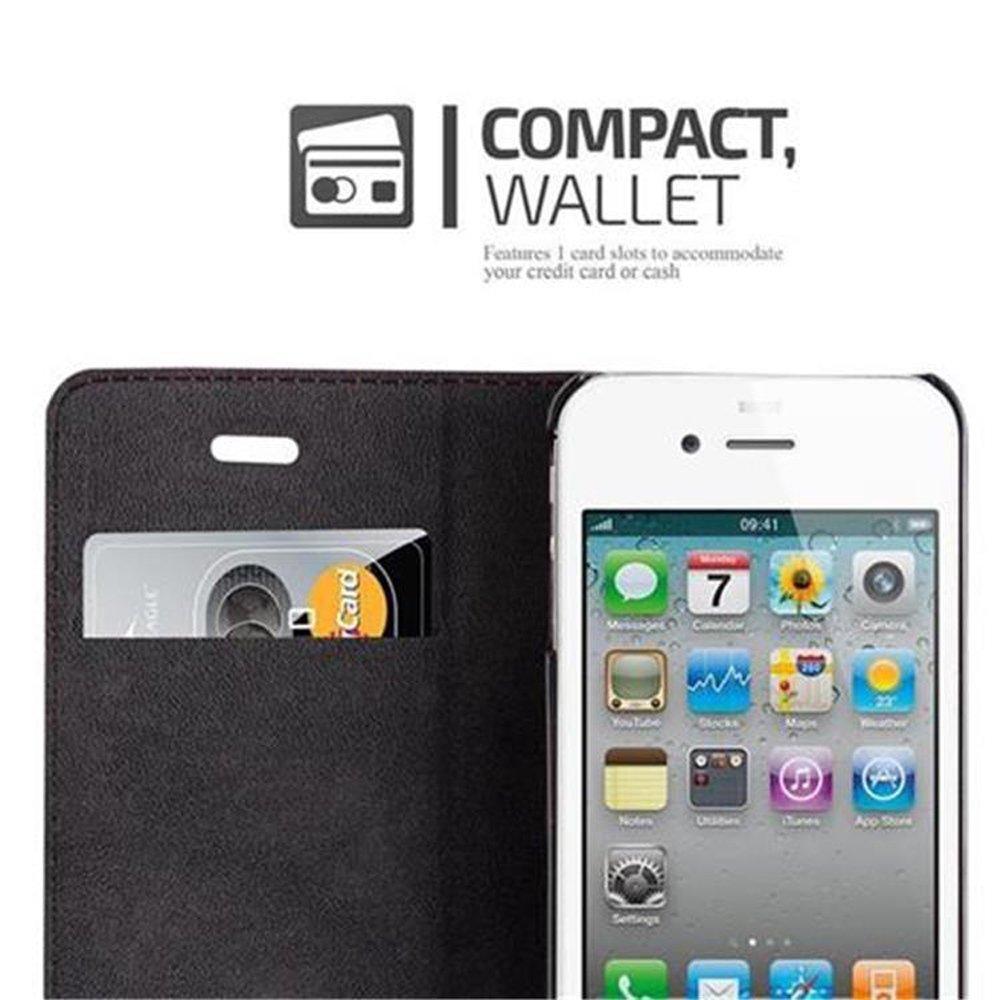 Cadorabo  Housse compatible avec Apple iPhone 4 / 4S - Coque de protection avec fermeture magnétique, fonction de support et compartiment pour carte 