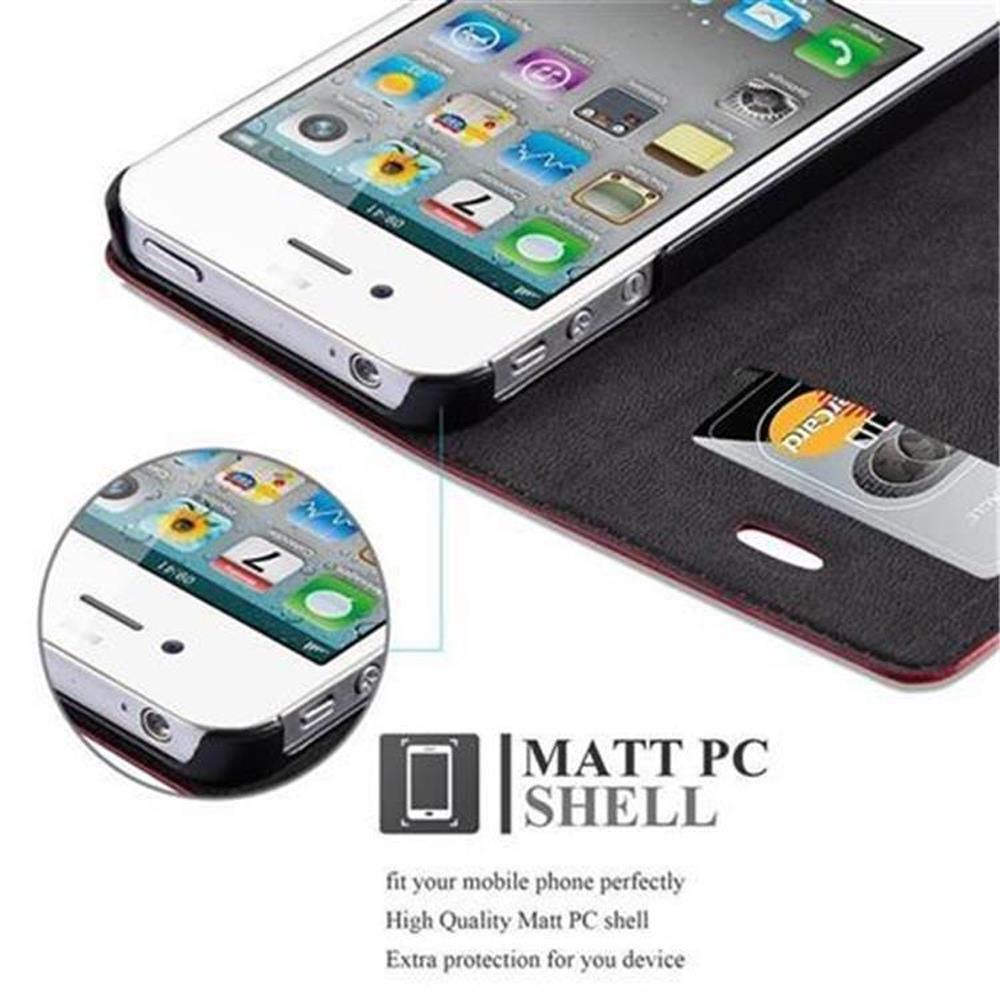 Cadorabo  Housse compatible avec Apple iPhone 4 / 4S - Coque de protection avec fermeture magnétique, fonction de support et compartiment pour carte 