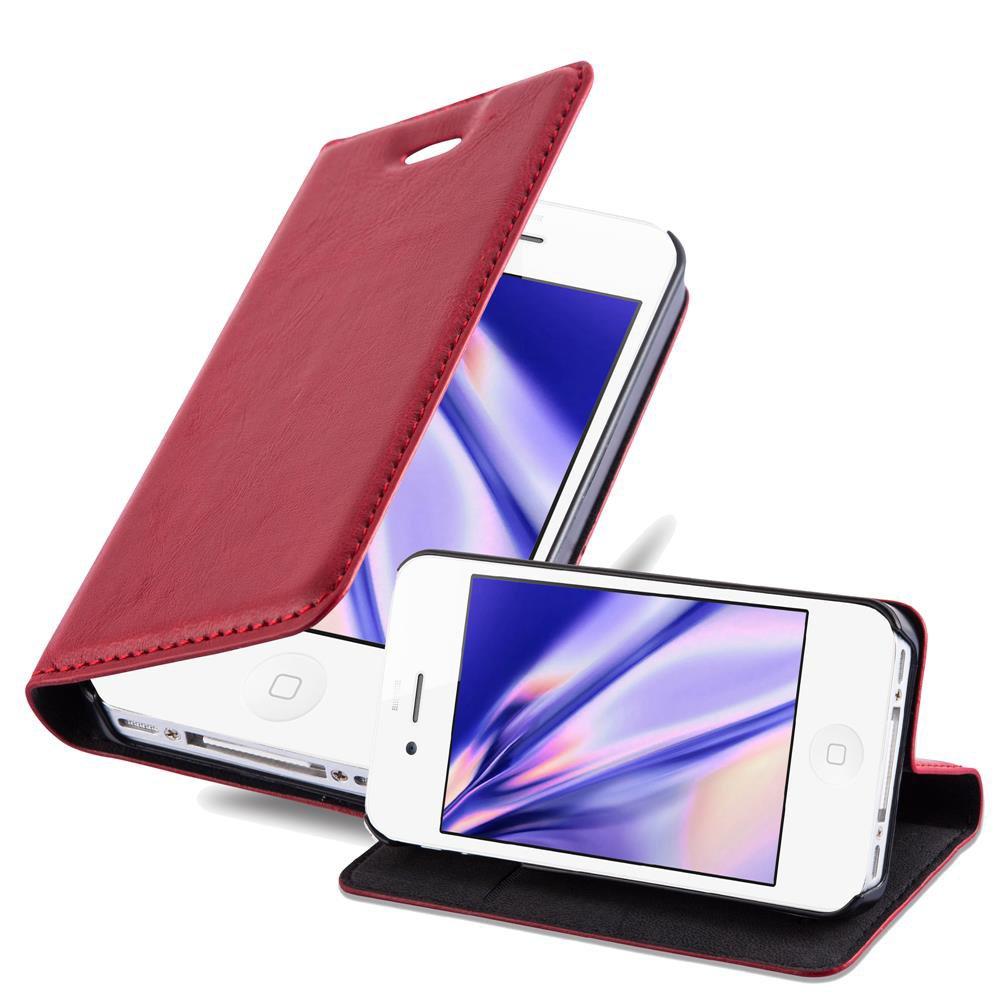Image of Hülle kompatibel mit Apple iPhone 4 4S - Schutzhülle mit Magnetverschluss, Standfunktion und Kartenfach