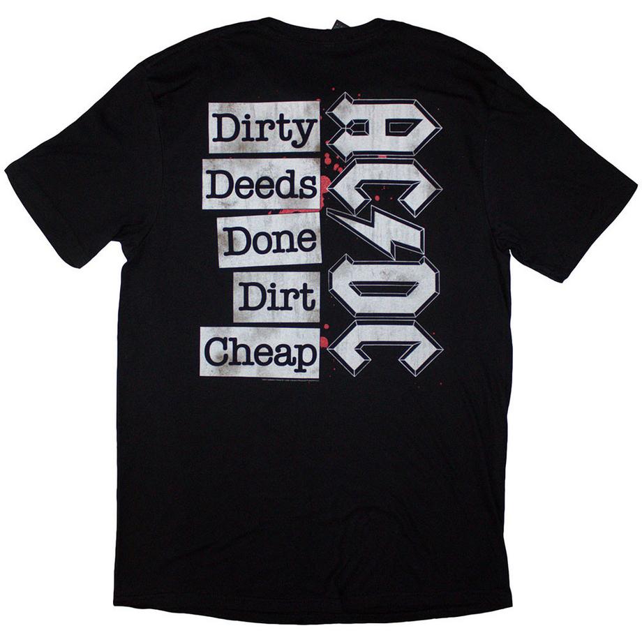 AC/DC ACDC Dirty Deeds T-Shirt Stampa posteriore  