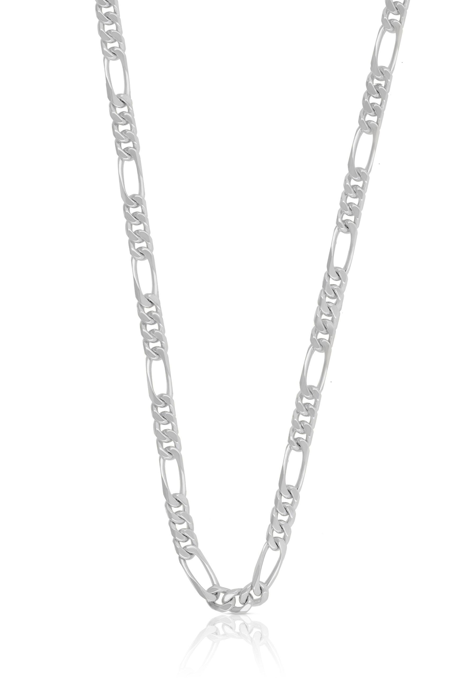 MUAU Schmuck  Collier figaro or blanc 750, 4mm, 50cm 