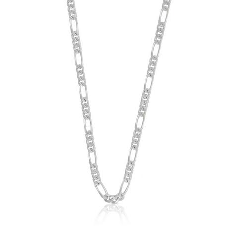 MUAU Schmuck  Collier figaro or blanc 750, 4mm, 50cm 