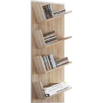 Holzregal hängend | platzsparendes Regal | Maße: H. 90 x B. 33 x T. 16 cm | Elegantes Regal hängend | Aufbewahrungsregal | Bücherregal | Wandboard -