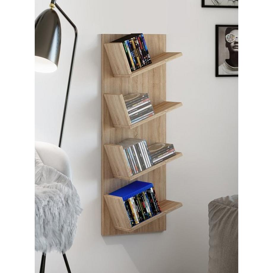 VCM Holzregal hängend | platzsparendes Regal | Maße: H. 90 x B. 33 x T. 16 cm | Elegantes Regal hängend | Aufbewahrungsregal | Bücherregal | Wandboard -  