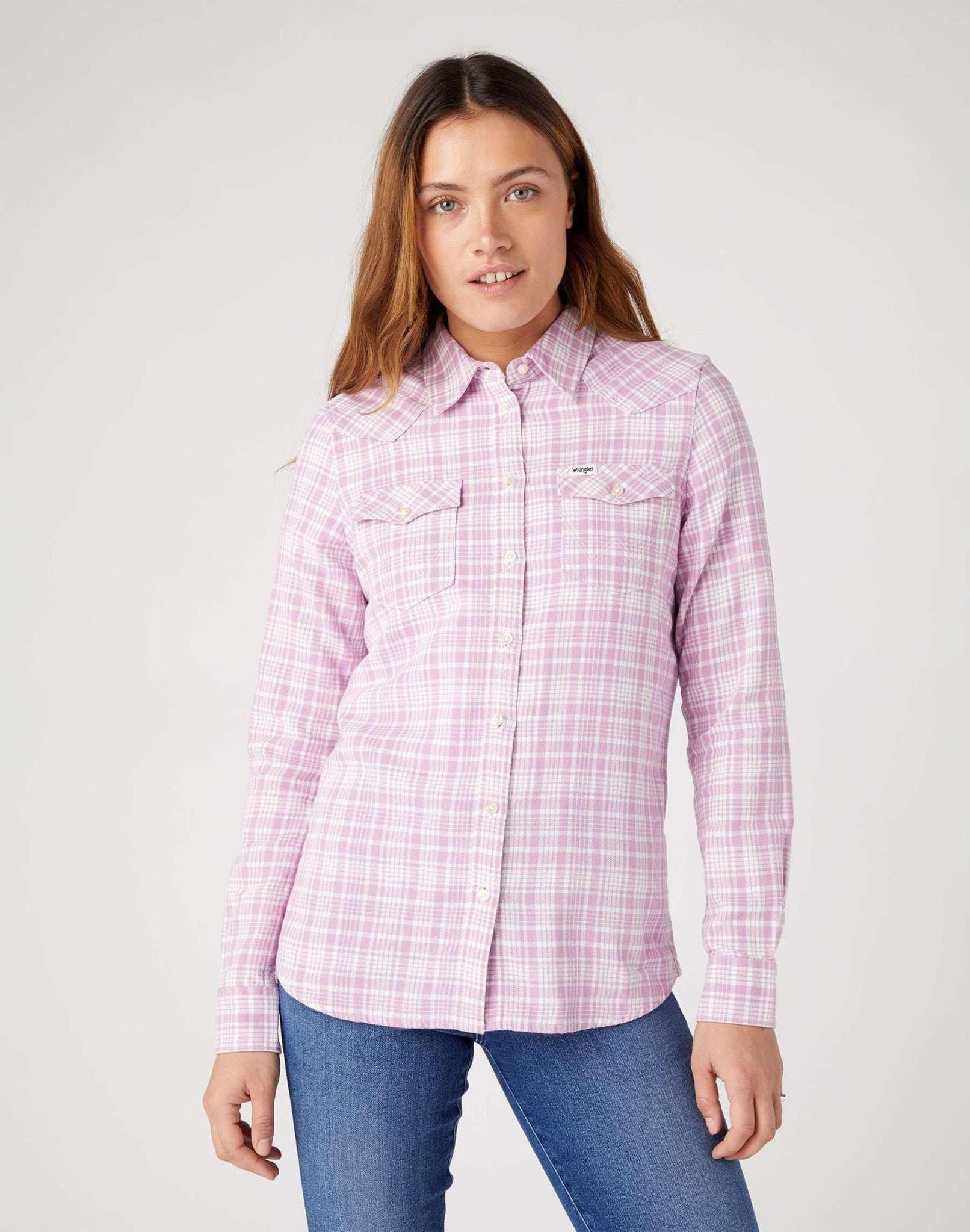 Image of Hemden Slim Reg Western Shirt Damen Flieder XS