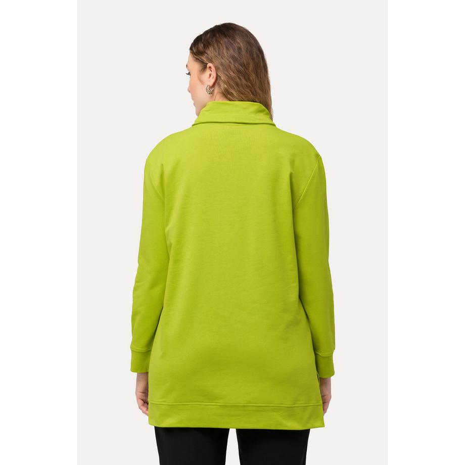 Ulla Popken Sweatshirt Schriftmotiv Stehkragen Langarm  