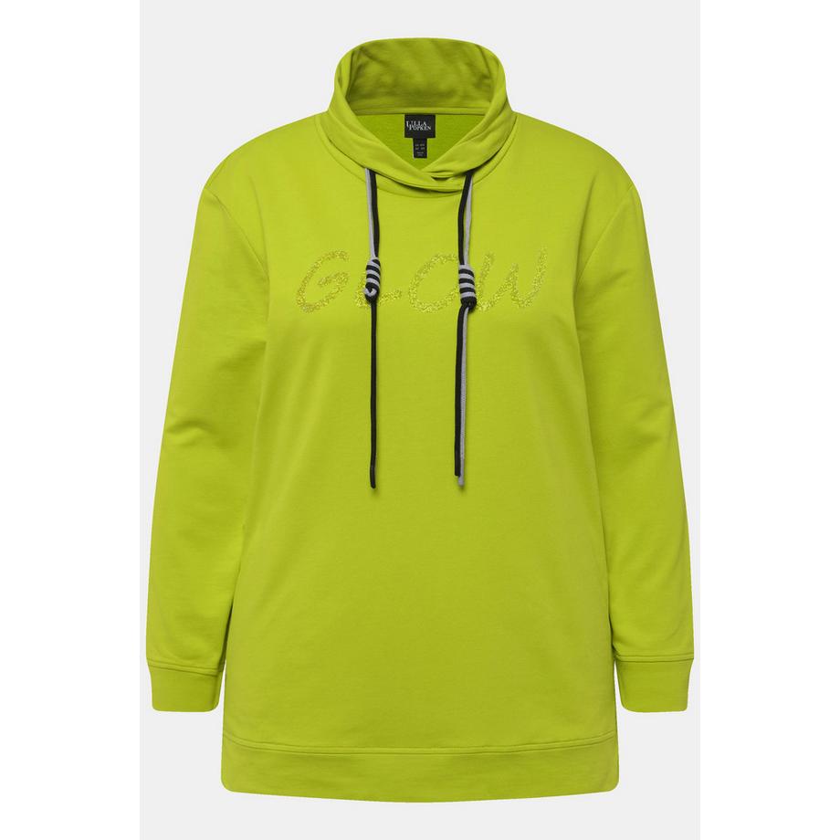 Ulla Popken Sweatshirt Schriftmotiv Stehkragen Langarm  