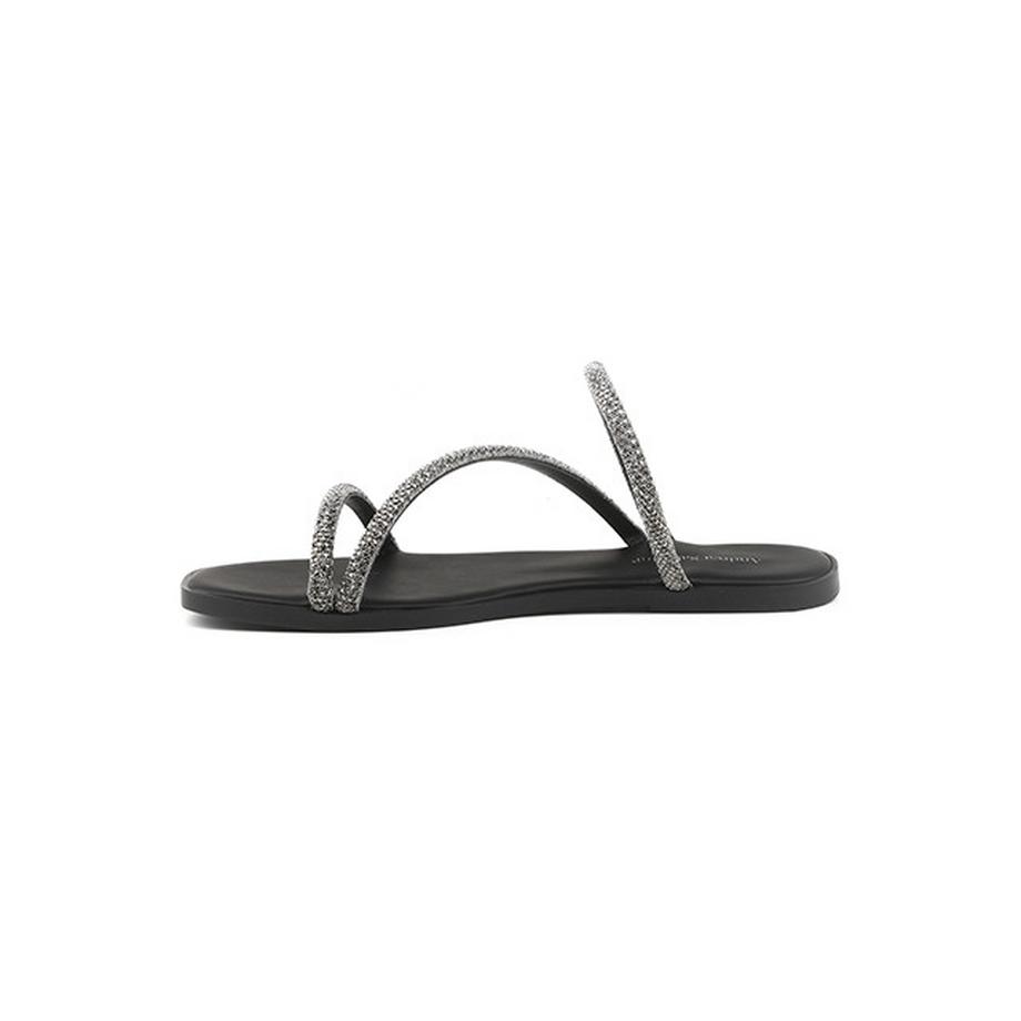 Andrea Sabatini Andy-35 Flache Sandalen mit Strassriemen  