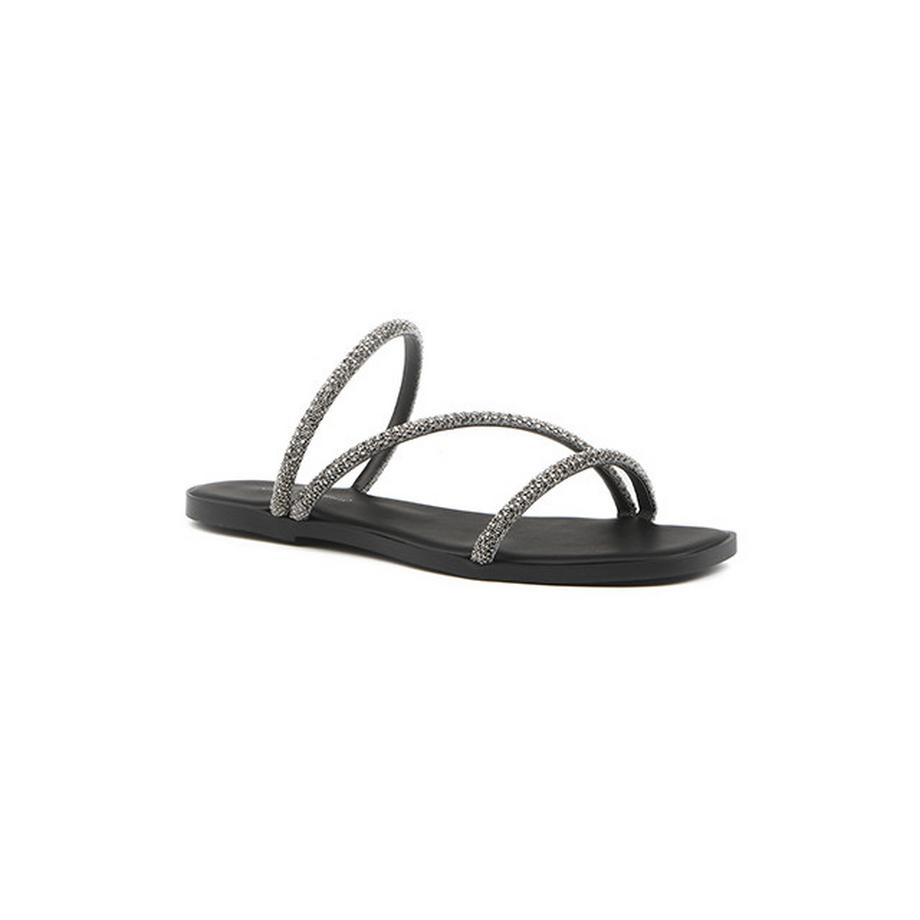 Andrea Sabatini Andy-35 Flache Sandalen mit Strassriemen  