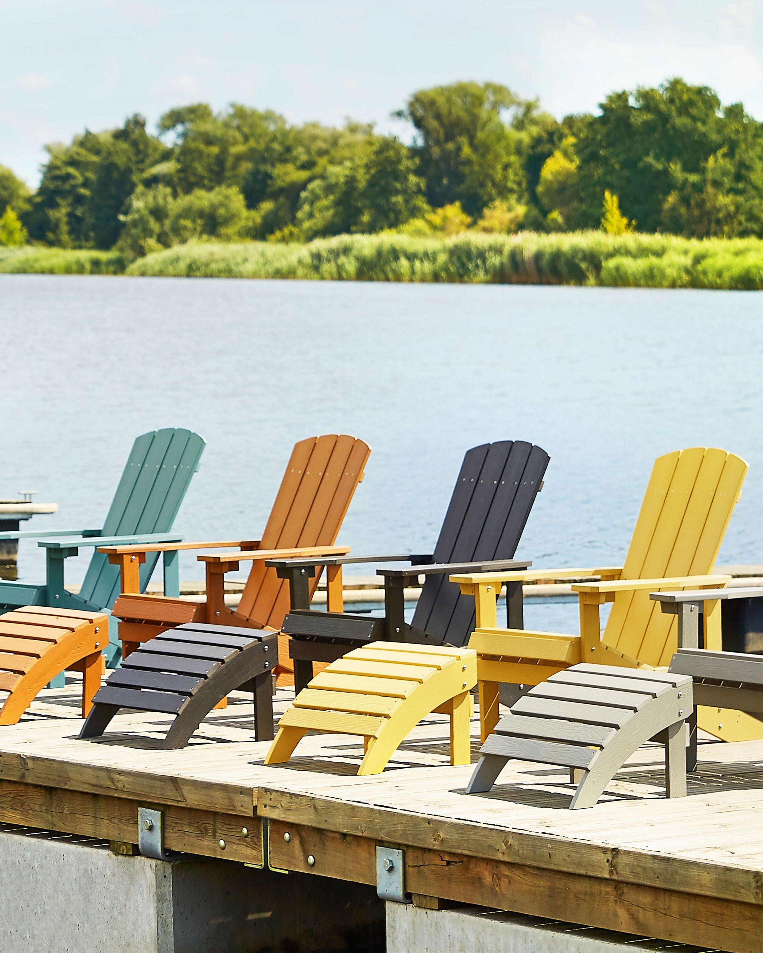 Beliani Sedia con poggiapiedi en Legno plastico Retrò ADIRONDACK  