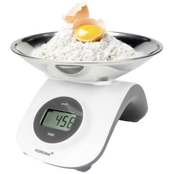 CLEO Küchenwaage mit Messschale, digital Wägebereich (max.)=5 kg Weiß-Grau