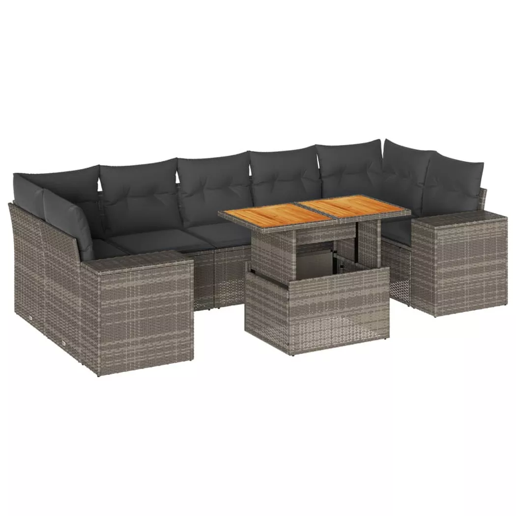 VidaXL - Garten sofagarnitur poly-rattan, One Size, Grau