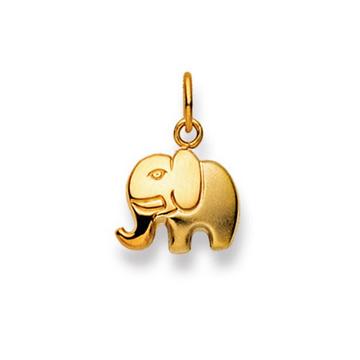 Pendentif éléphant or jaune 750, 17x12mm