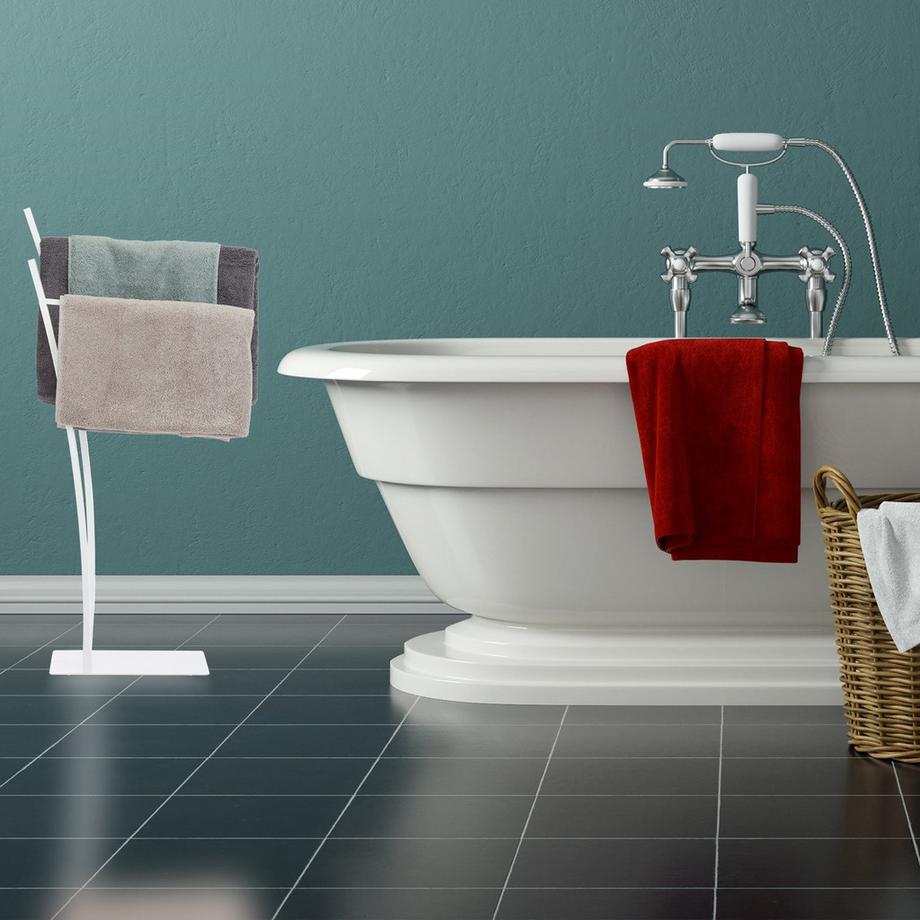 B2X Porta asciugamani Bianco a due bracci  