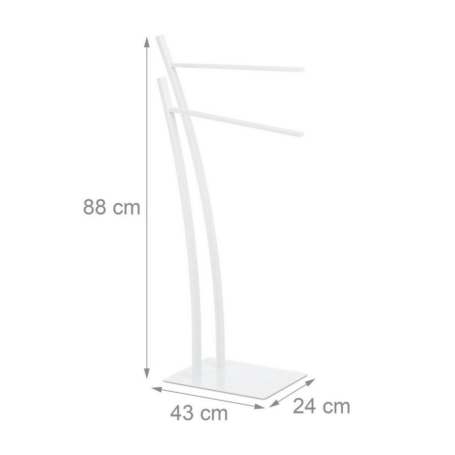 B2X Porta asciugamani Bianco a due bracci  