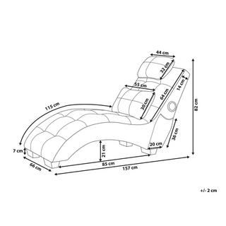 Beliani Chaise longue en Velours Moderne SIMORRE  