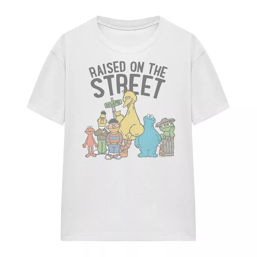 Sesame Street - The In My Hood T-Shirt, für Damen, Weiss, Größe XXL