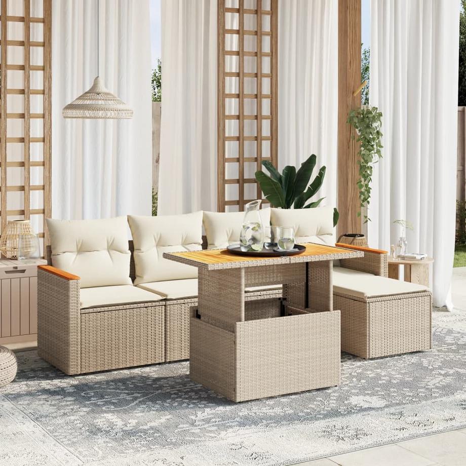VidaXL set divano da giardino Polirattan  