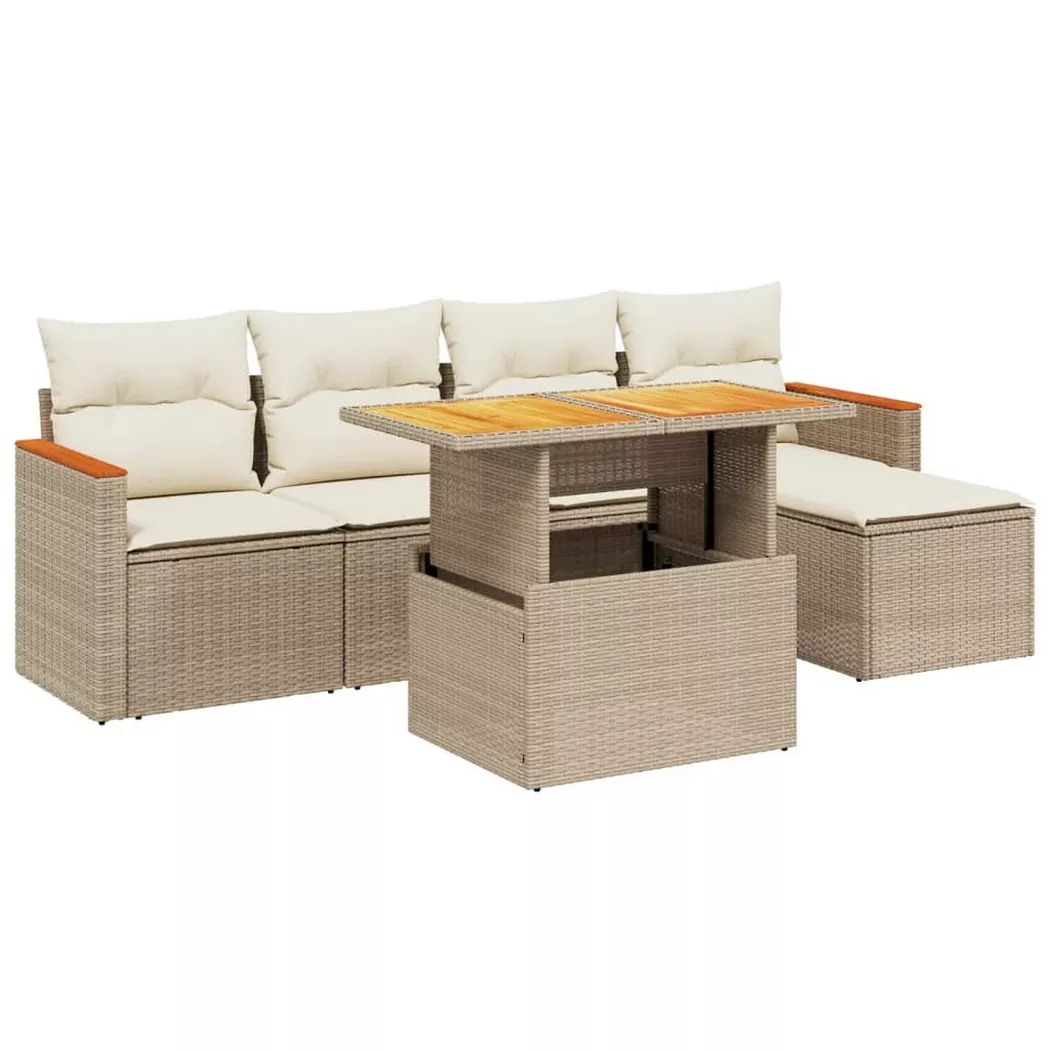 VidaXL - Garten sofagarnitur poly-rattan, One Size, Beige