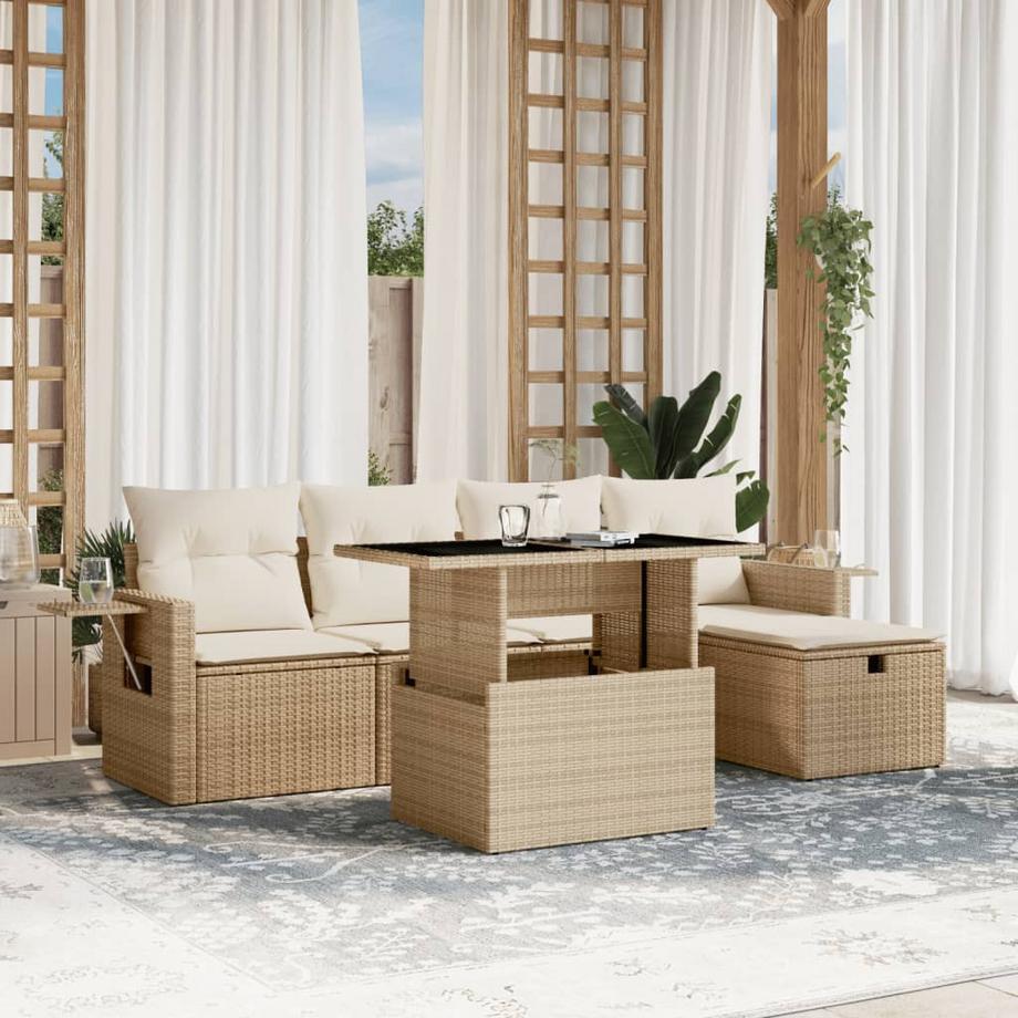 VidaXL set divano da giardino Polirattan  
