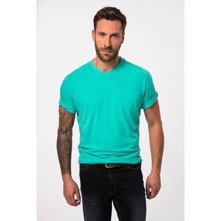 JP1880  T-shirt basic con scollo a V turchese chiaro 