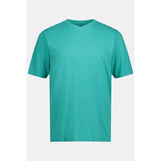 JP1880  T-shirt basic con scollo a V turchese chiaro 