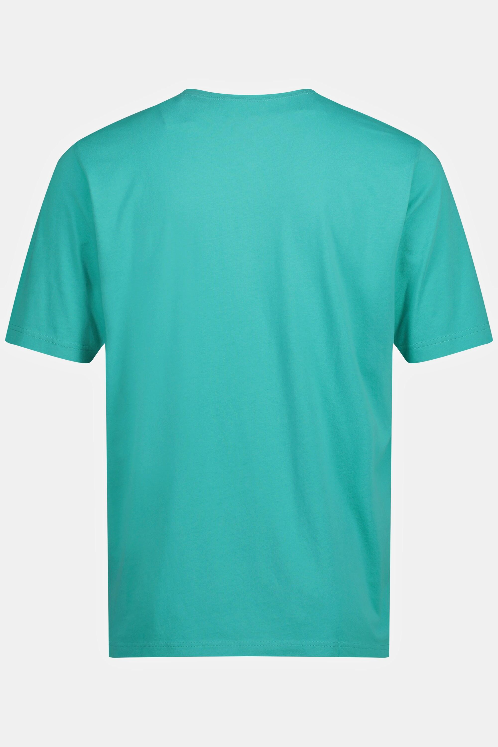 JP1880  T-shirt basic con scollo a V turchese chiaro 