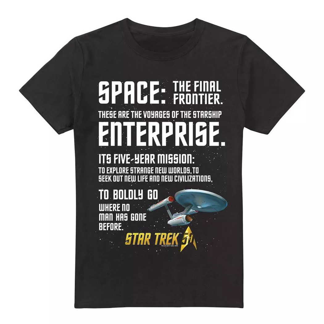 Star Trek - Intro TShirt, für Herren, Schwarz, Größe L
