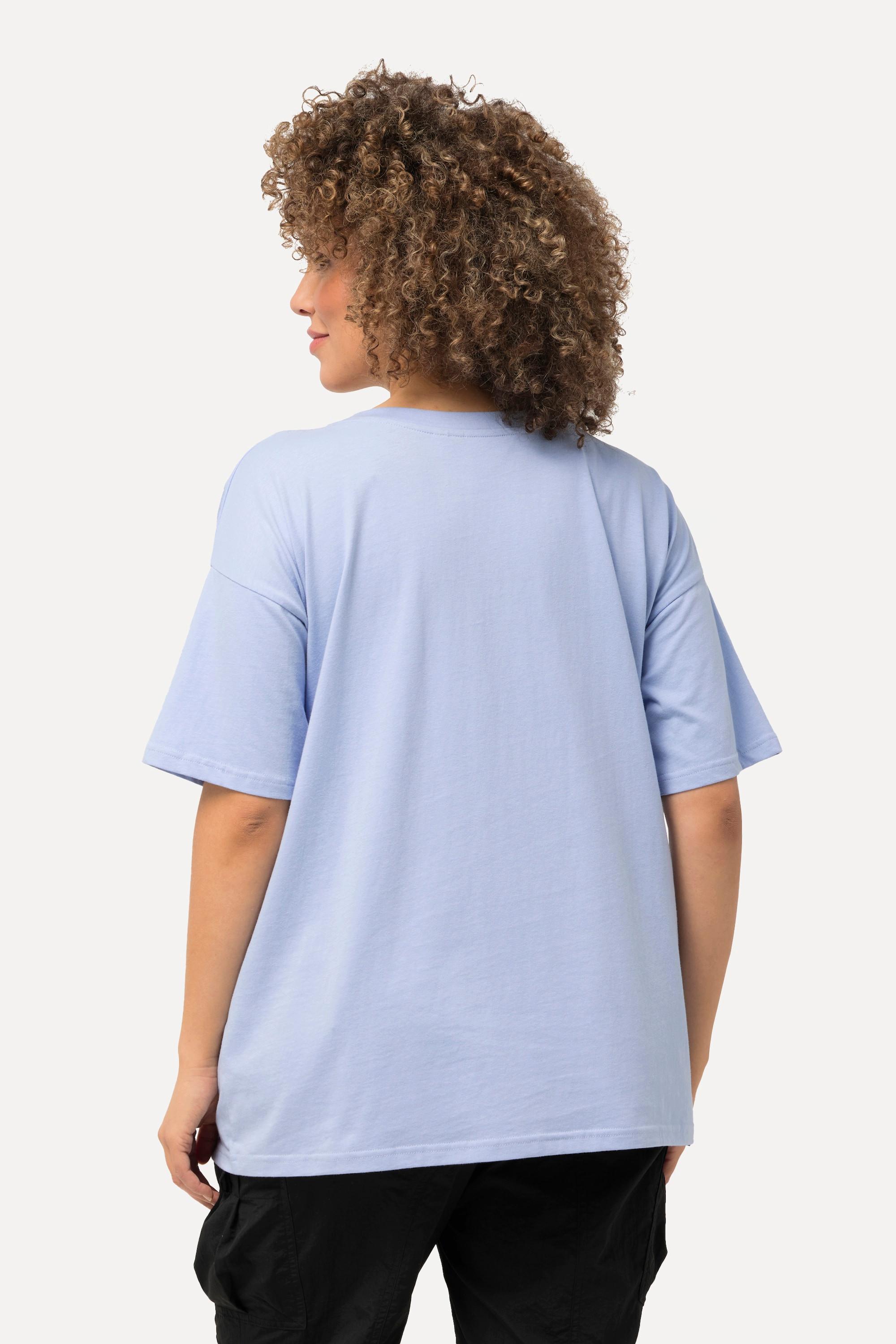 Ulla Popken  T-shirt oversized à décolleté rond, manches courtes 