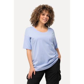 Ulla Popken  T-shirt dal taglio oversize con scollo a girocollo e mezze maniche 