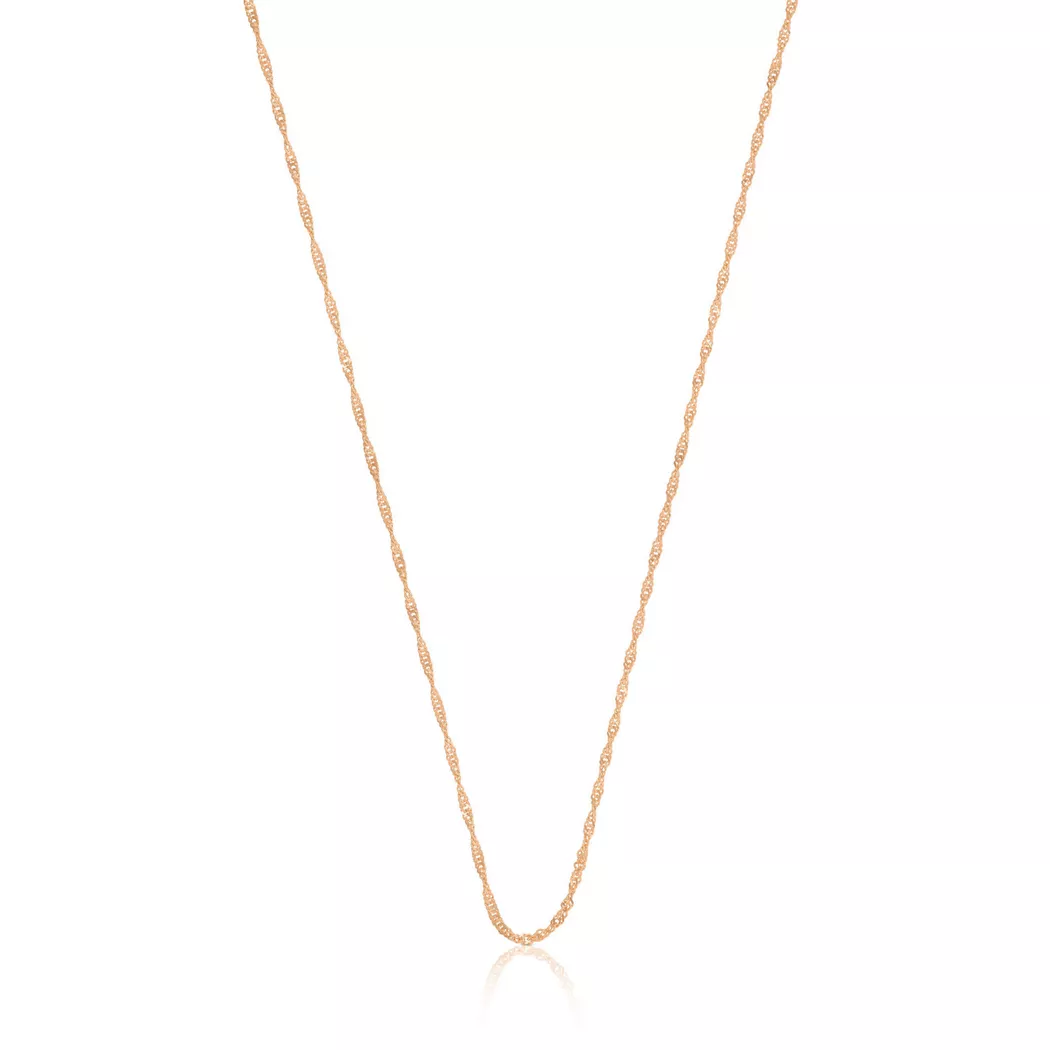 MUAU Schmuck - Collier Singapur Rotgold 750, 1.2mm, 40cm, 40cm, Roségold