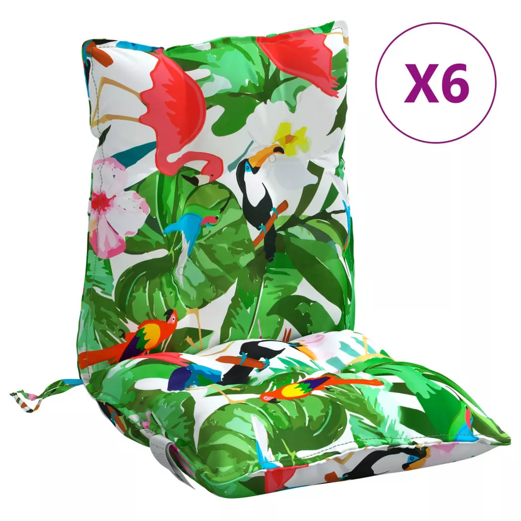 Coussins de chaise à dossier bas lot de 6 multicolore vidaXL