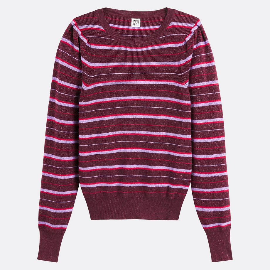 La Redoute Collections Pullover a Righe Girocollo in Maglia Fine con Filo Brillante  