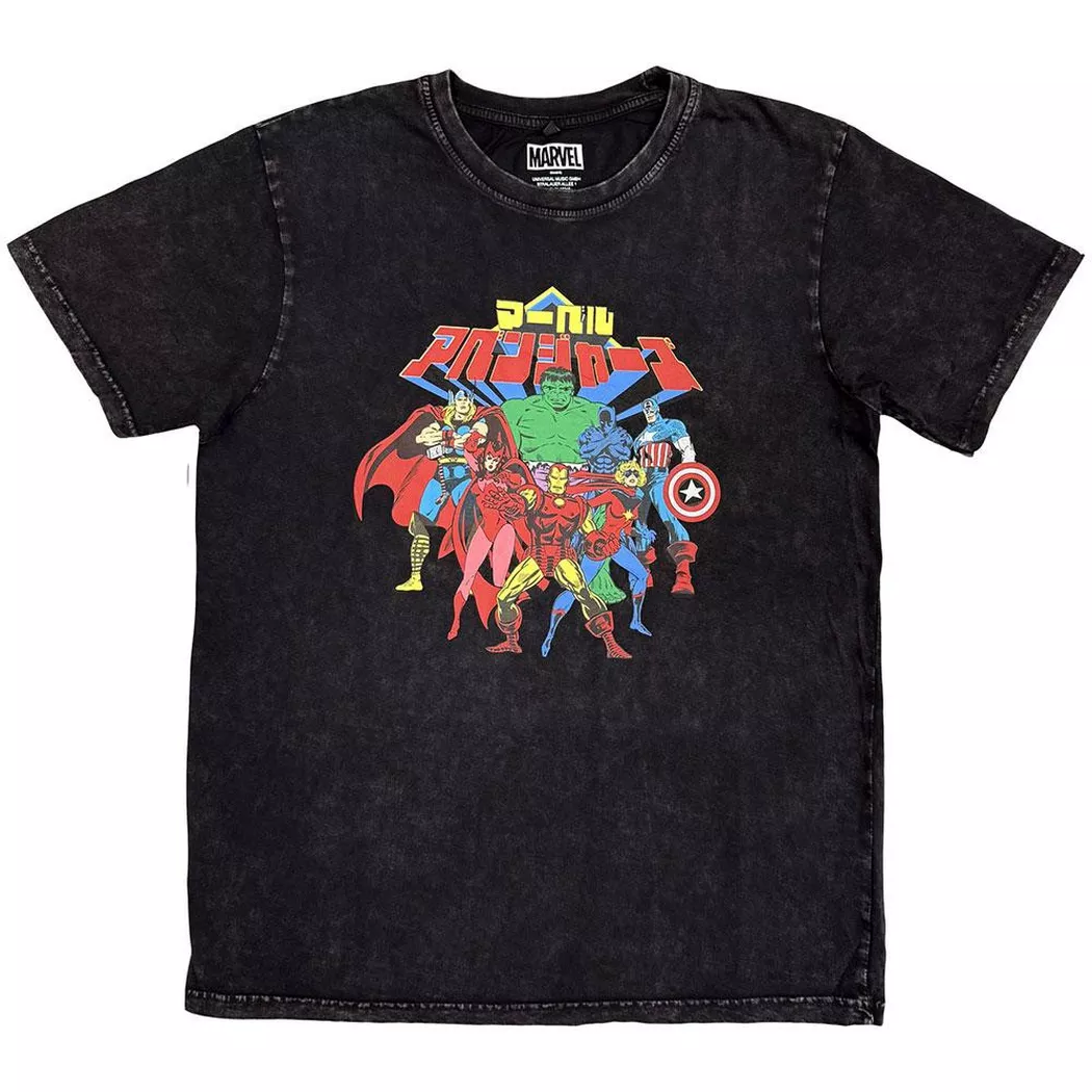 AVENGERS - T-Shirt, Steinwaschen, für Damen, Schwarz, Größe XL