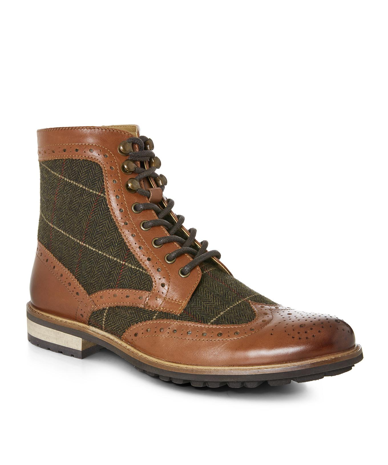 Joe Browns  Brogue-Stiefel aus Tweed-Leder 