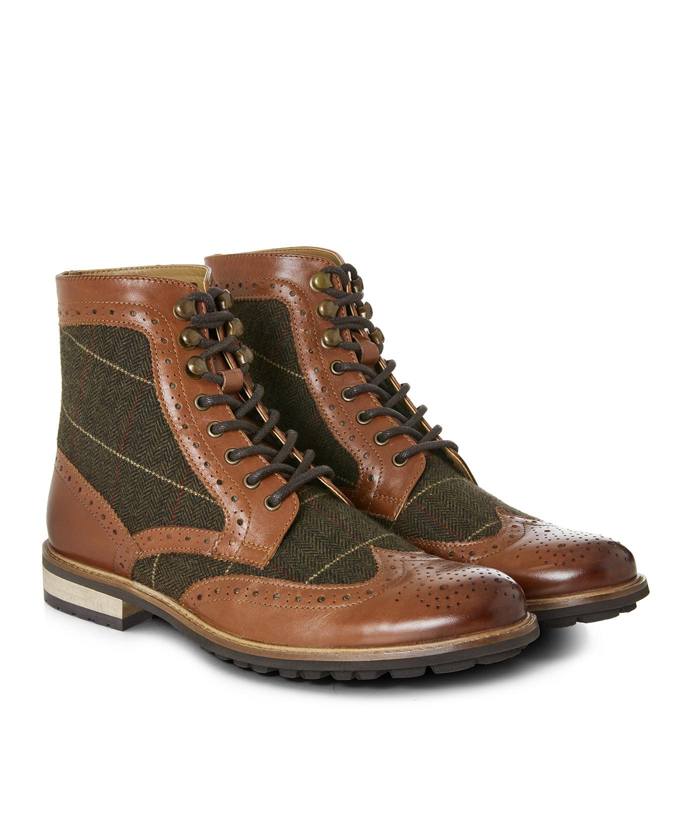 Joe Browns  Brogue-Stiefel aus Tweed-Leder 