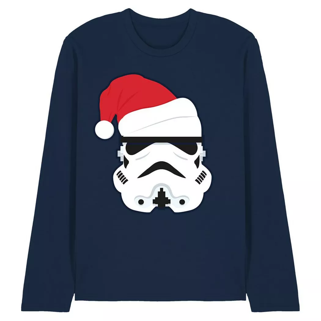 STAR WARS - T-Shirt, Weihnachtliches Design, Langärmlig, für Damen, Marine, Größe XL