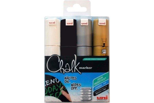 uni-ball UNI-BALL Chalk Marker 8mm PWE8K.4C-5 4 Farben 4 Stück  