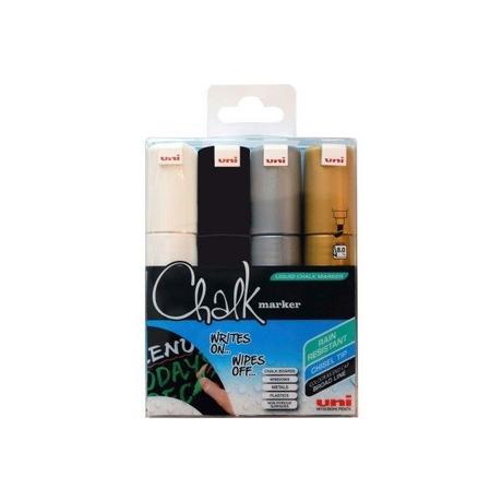 uni-ball UNI-BALL Chalk Marker 8mm PWE8K.4C-5 4 Farben 4 Stück  