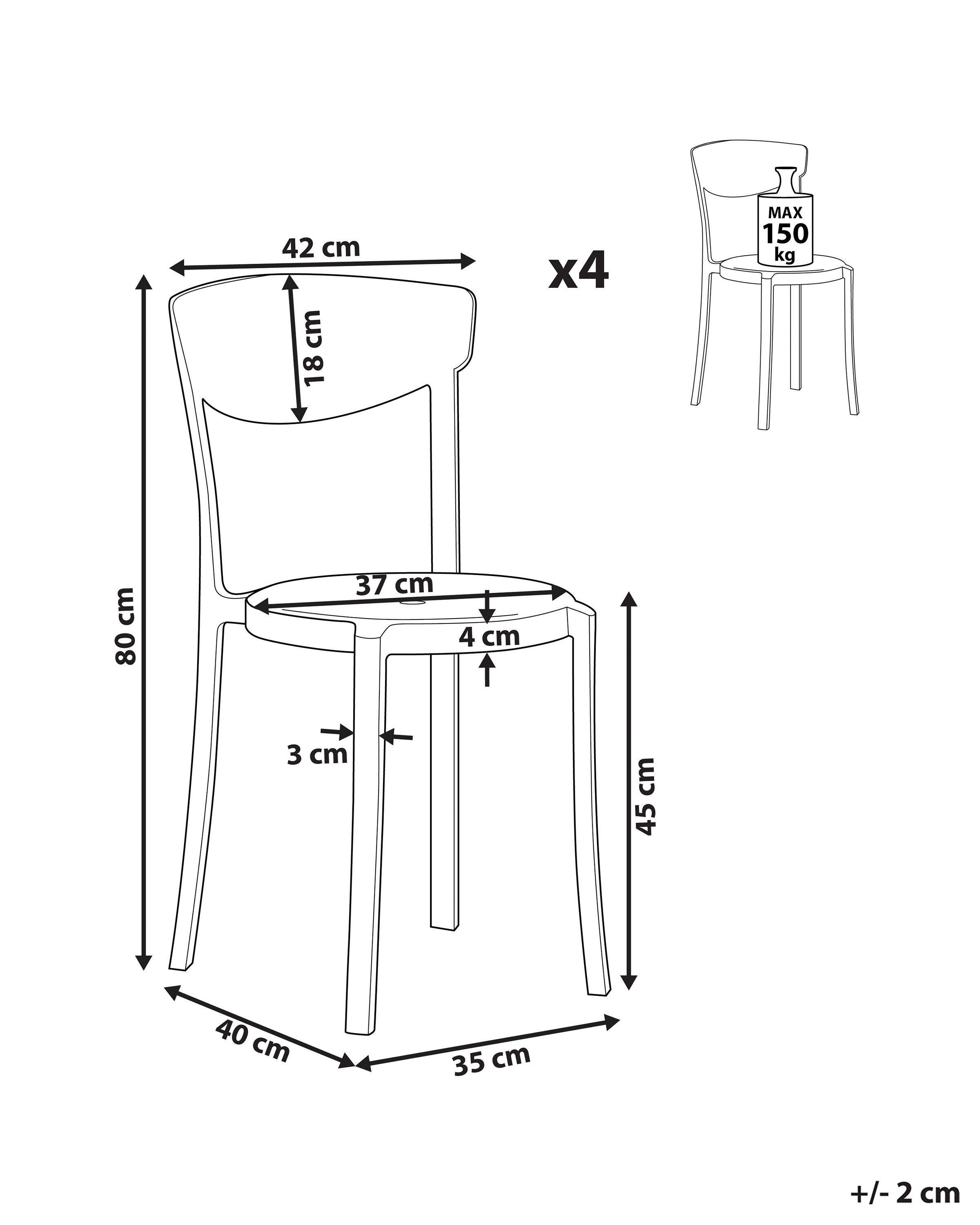 Beliani Lot de 4 chaises en Matière synthétique Moderne VIESTE  