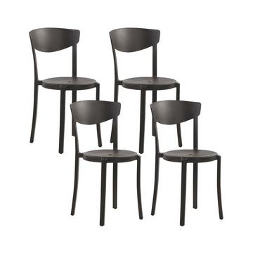 Set mit 4 Stühlen aus Kunststoff Modern VIESTE