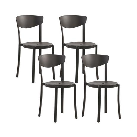 Beliani Set di 4 sedie da giardino en Materiale sintetico Scandinavo VIESTE  