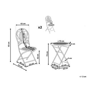 Beliani Ensemble pour bistro en Métal Rétro BIVIO  