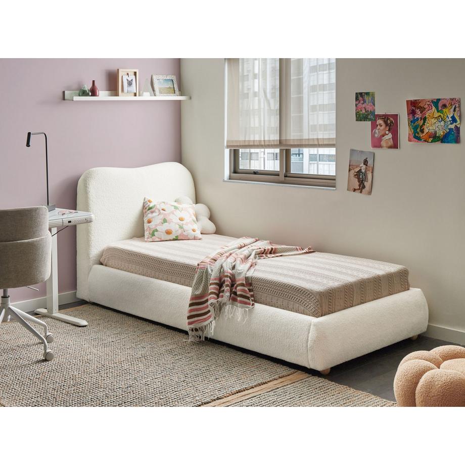 Beliani Letto contenitore en Bouclé  BLAGNAC  